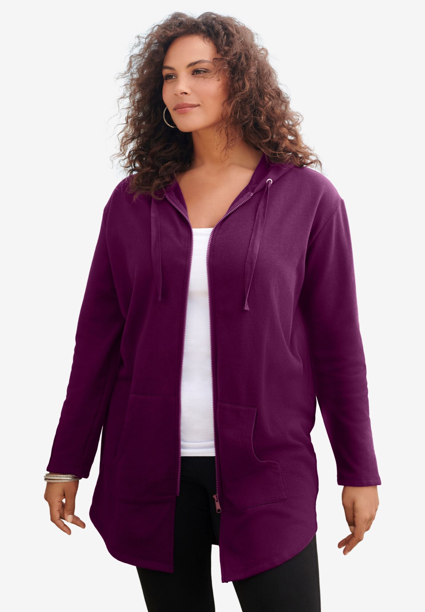 Plus size fleece zip up jacket clearance