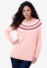 Fair Isle Pullover Sweater, BLUSH CLASSIC FAIR ISLE, hi-res image number null