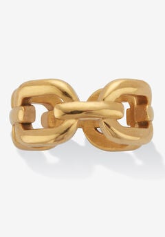 Gold Ion-Plated Stainless Steel Chain Link Style Ring