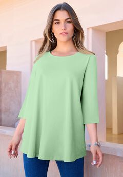 Plus Size Ultimate Three Quarter Sleeve Swing Tee