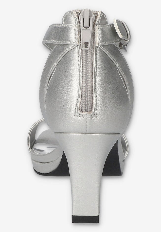 Ro Square Toe Heeled Sandal, SILVER, alternate image number null
