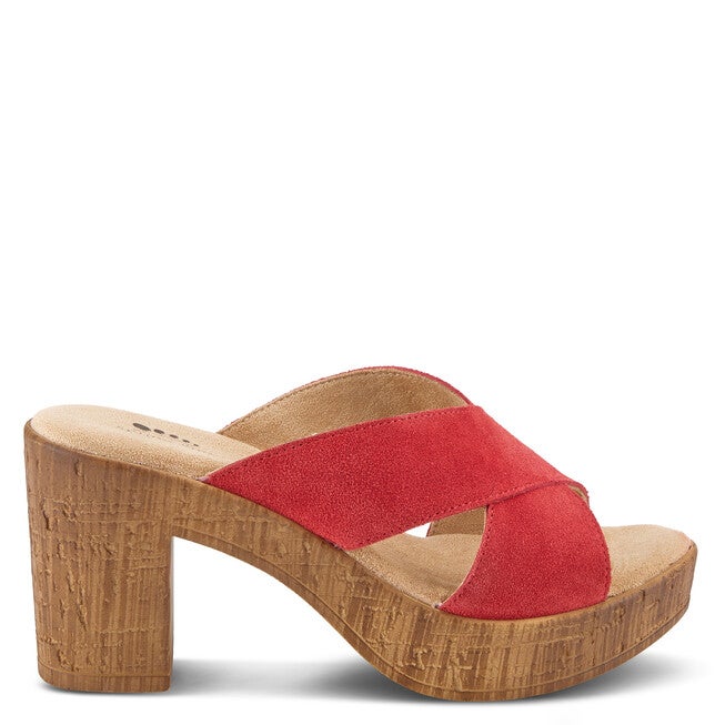 Blanchar Slide Sandal, RED SUEDE, alternate image number 5