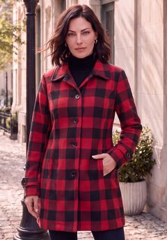 Plus Size Button Up Fleece Jacket