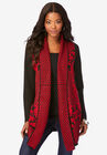 Diamond Cage Cardigan, BLACK CLASSIC RED DAMASK, hi-res image number null