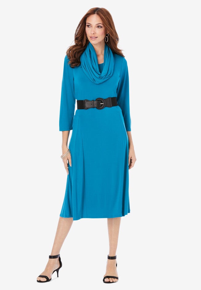 Ultrasmooth® Fabric Infinity Scarf Dress, DEEP TEAL, hi-res image number null
