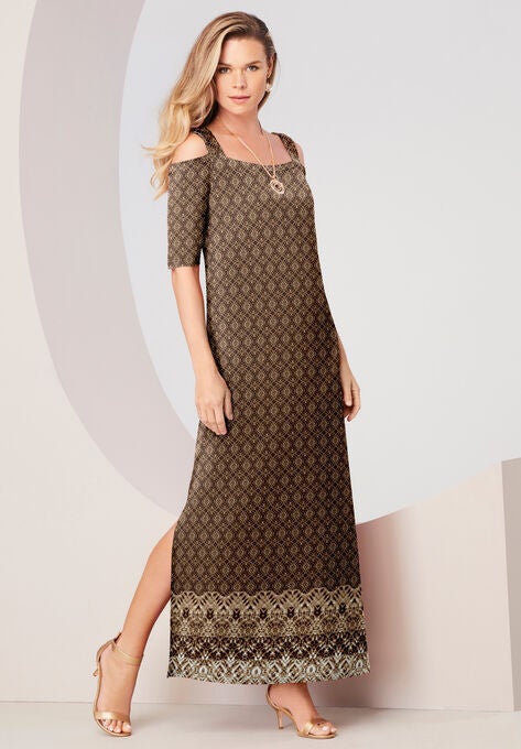 Cold Shoulder Maxi Dress Plus Size Casual Dresses Roaman S