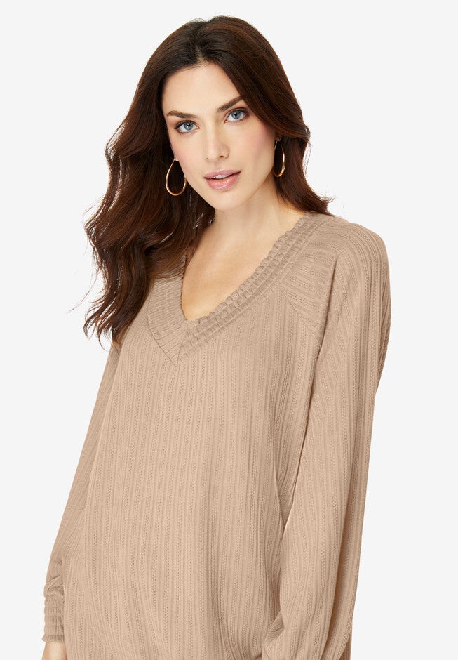 Smocked Pointelle Top, , alternate image number 3