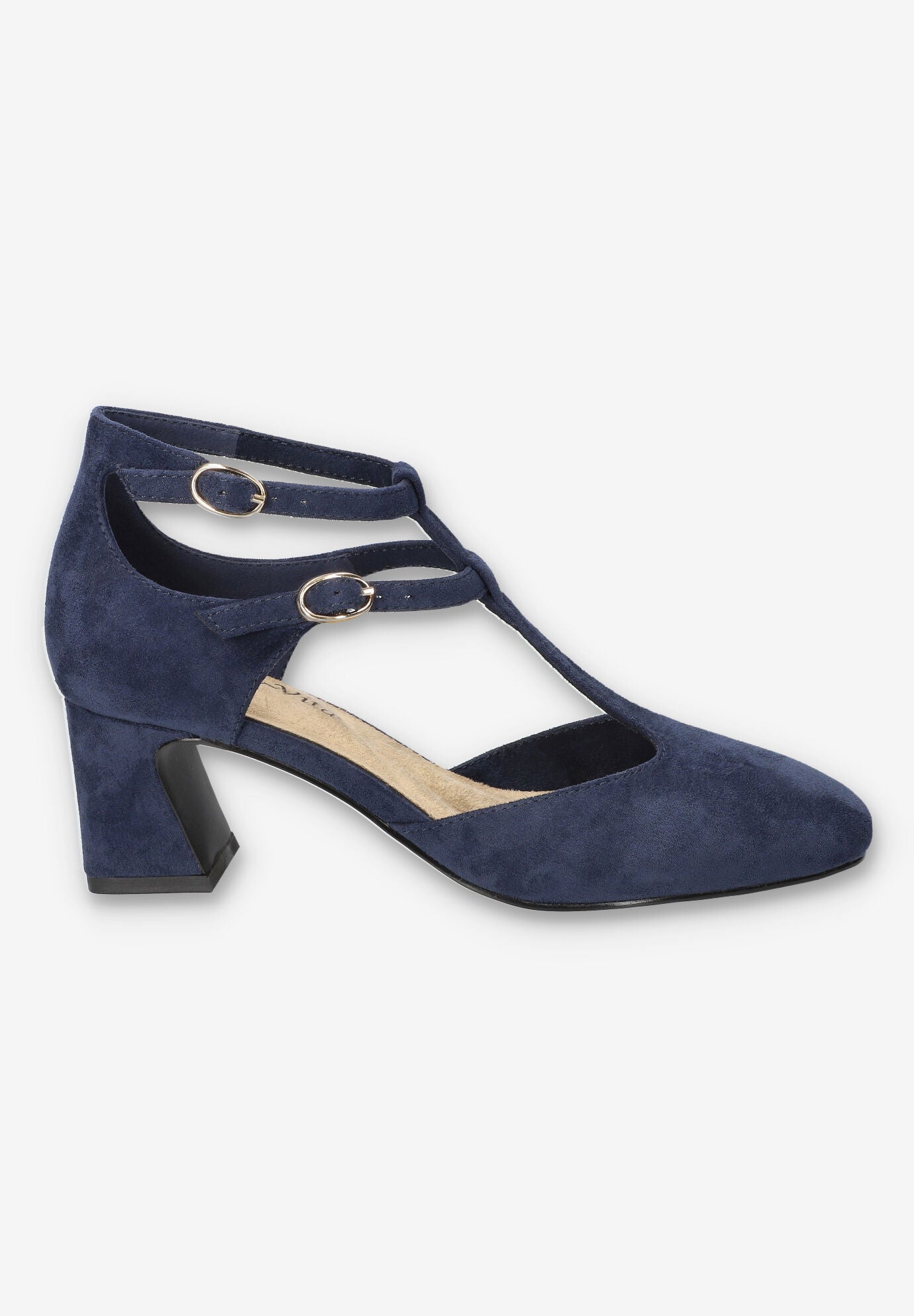 Harpswell Block Heel Pump, NAVY SUEDE, alternate image number 2