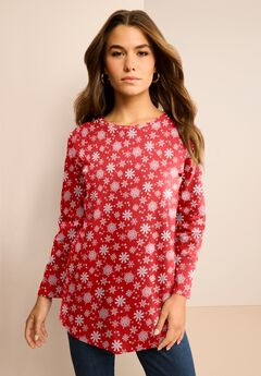 Plus Size Cotton Ultimate Long Sleeve Crewneck Tee