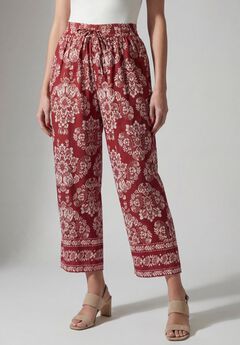 Plus Size Wide Leg Cotton Crop Pant