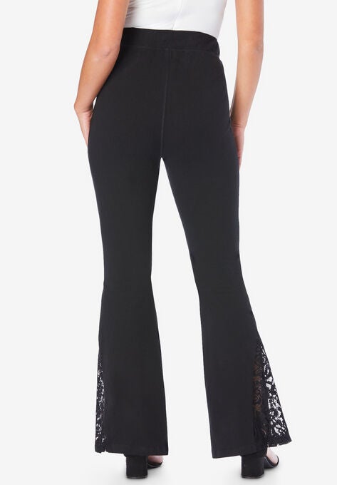 Lace-Inset Essential Stretch Yoga Pant, , on-hover image number null