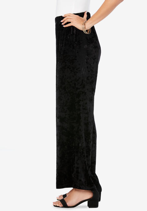 Wide-Leg Crushed Velour Pant, , alternate image number null