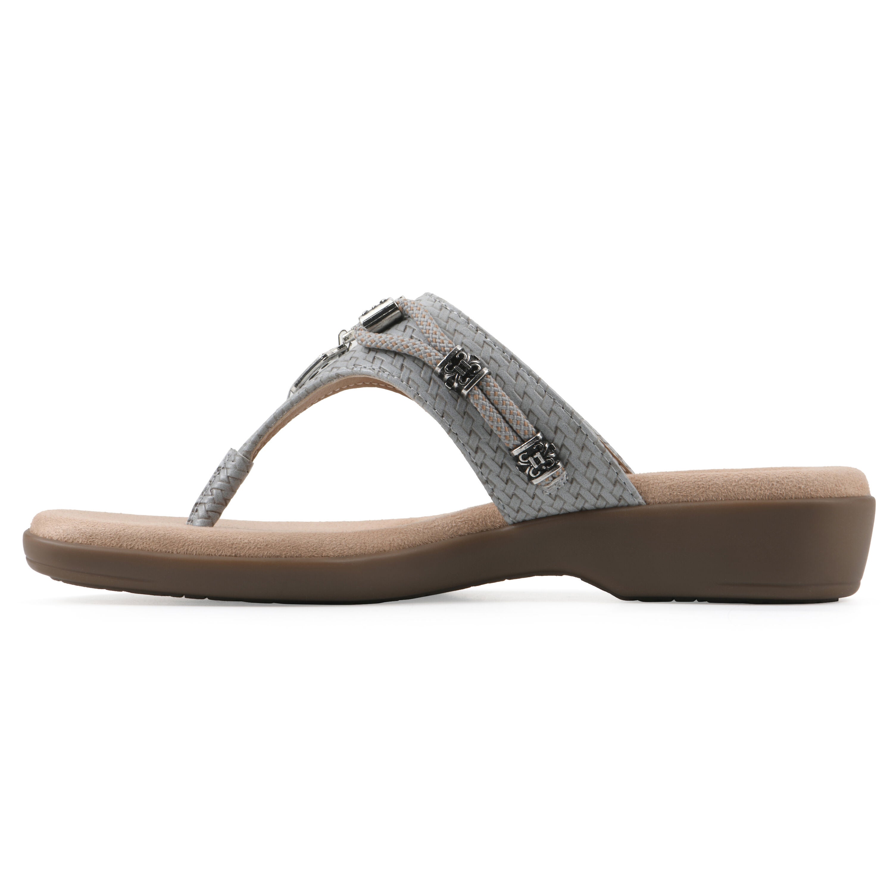 Bainah Thong Sandal, SLATE BLUE WOVEN, alternate image number 3