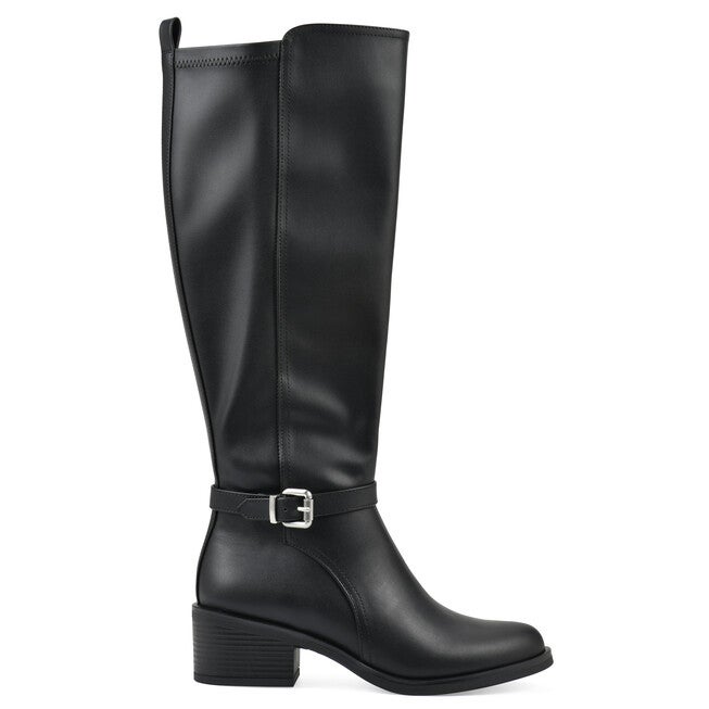 Custard Wide Calf Tall Shaft Riding Boot, BLACK, alternate image number 2