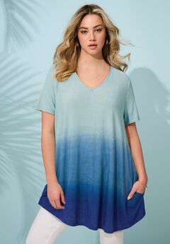 Ultra Drape V Neck Short-Sleeve Swing Tunic