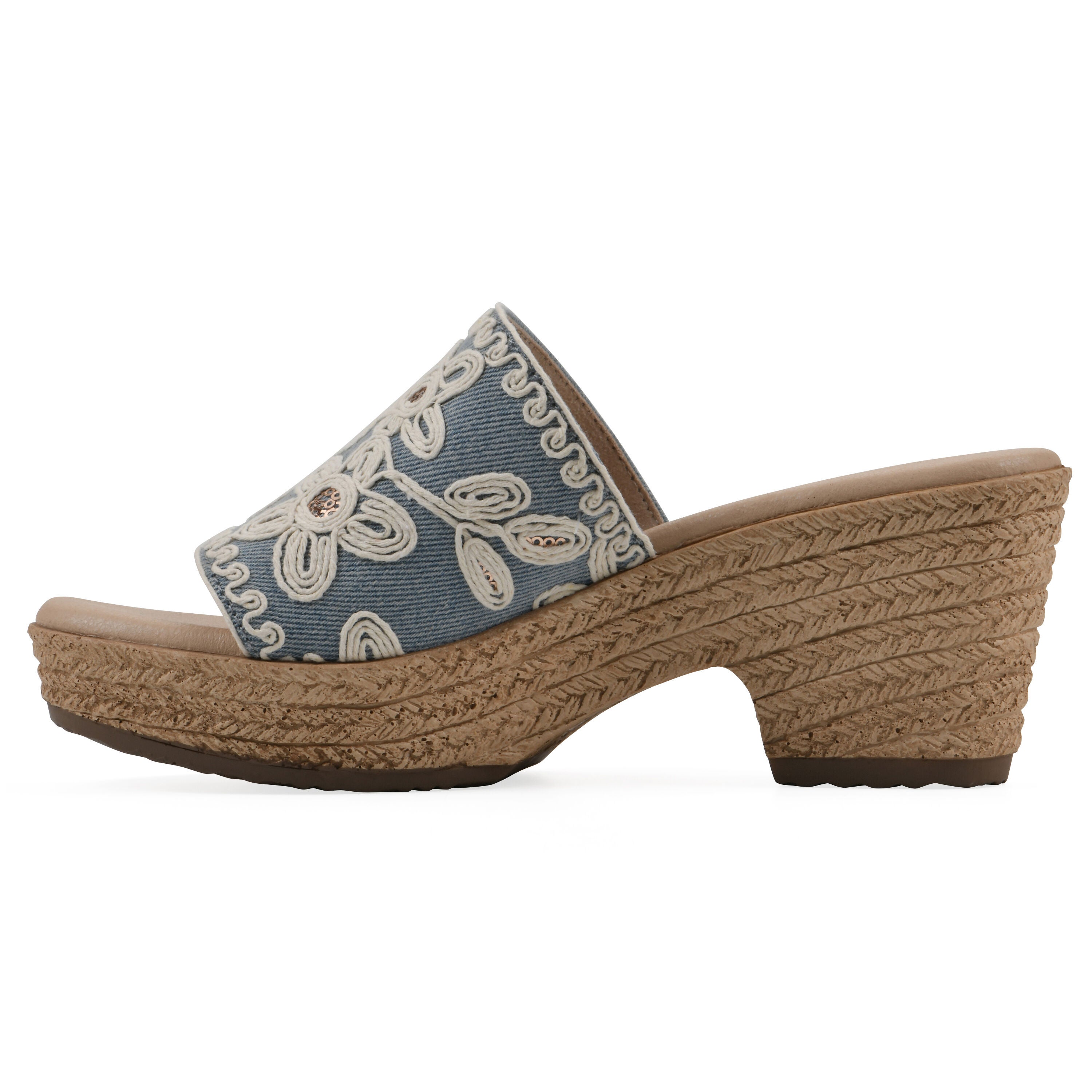 Biancia Wedge Sandal, DENIM BLUE FABRIC, alternate image number 3