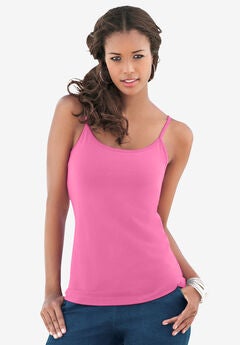 Plus Size Cami with Built-In Bra and Adjustable Straps