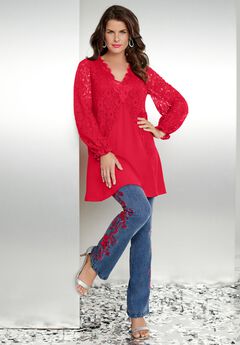 Lace & Georgette Swing Tunic