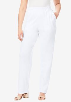 Plus Size White Wide Leg Pants