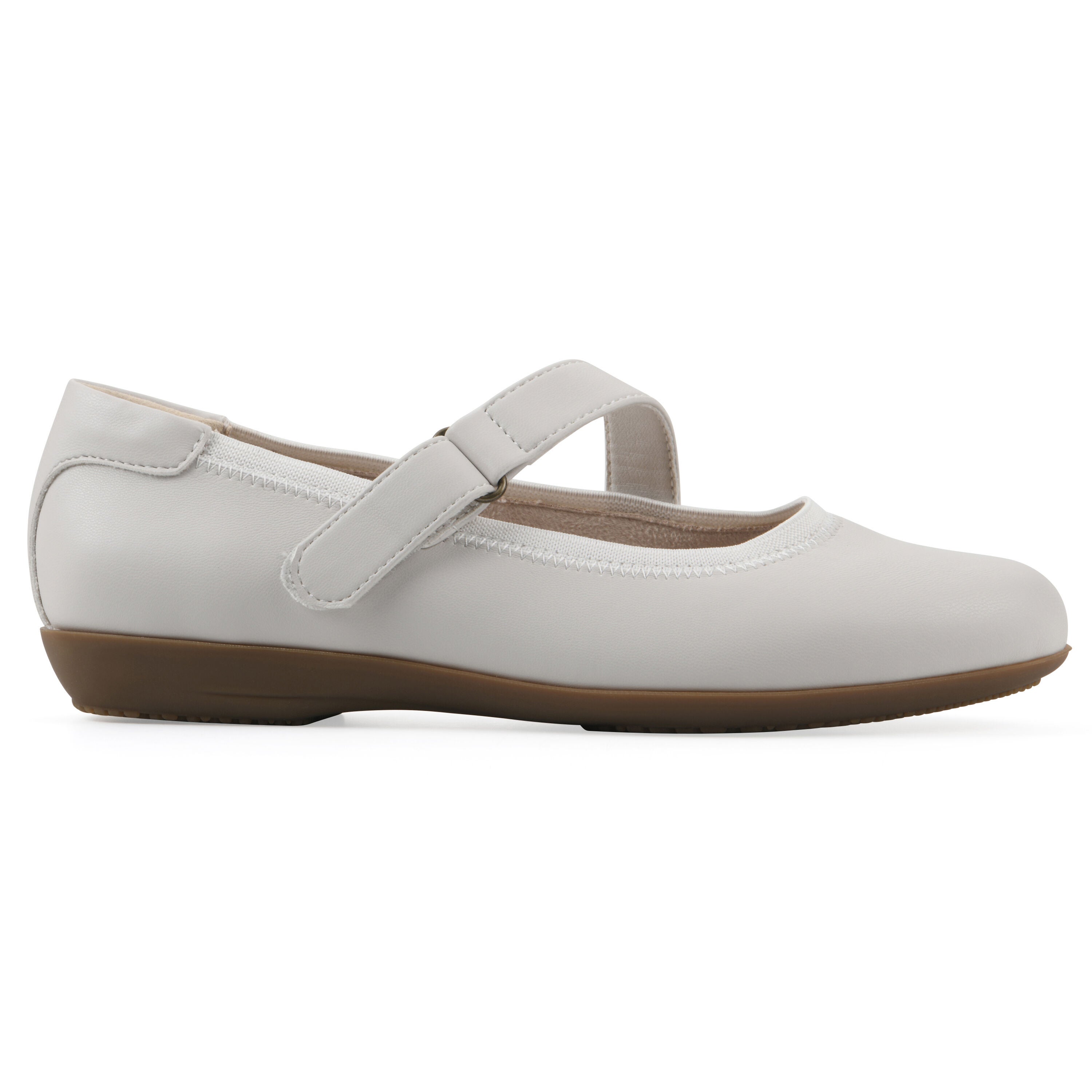 Carwen Mary Jane Flat, OFF WHITE SMOOTH, alternate image number 2