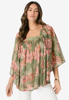 Square Neck Lurex Blouse