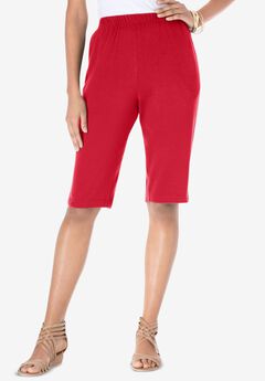 Plus Size Soft Knit Pull-on Bermuda Short