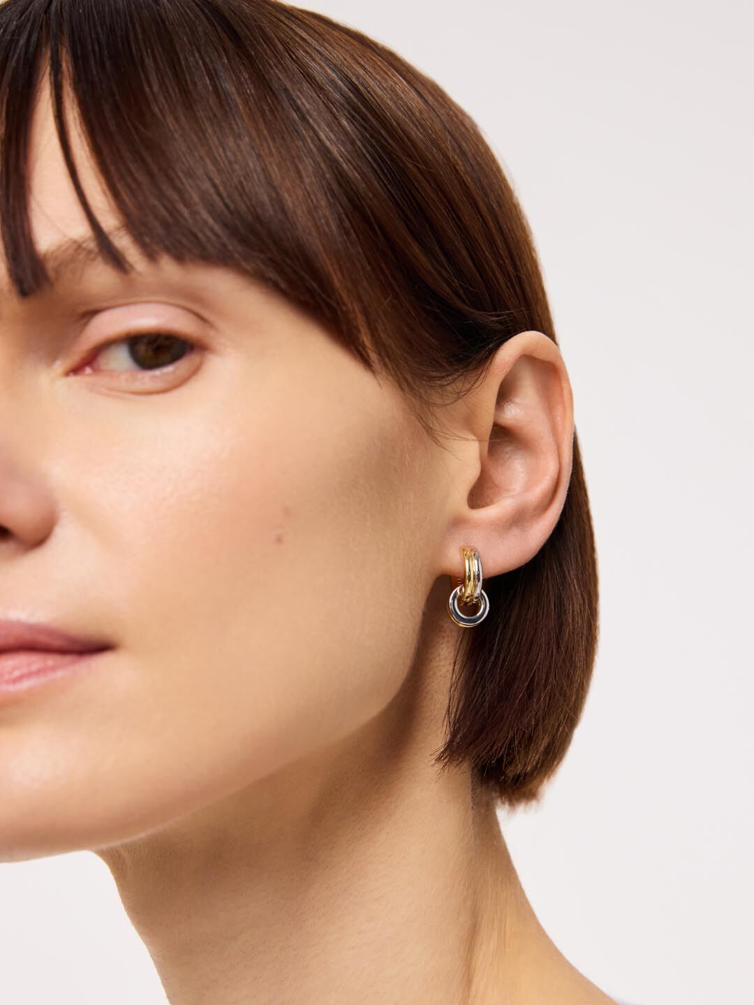 Asher Drop Huggie Earrings, GOLD, alternate image number 3