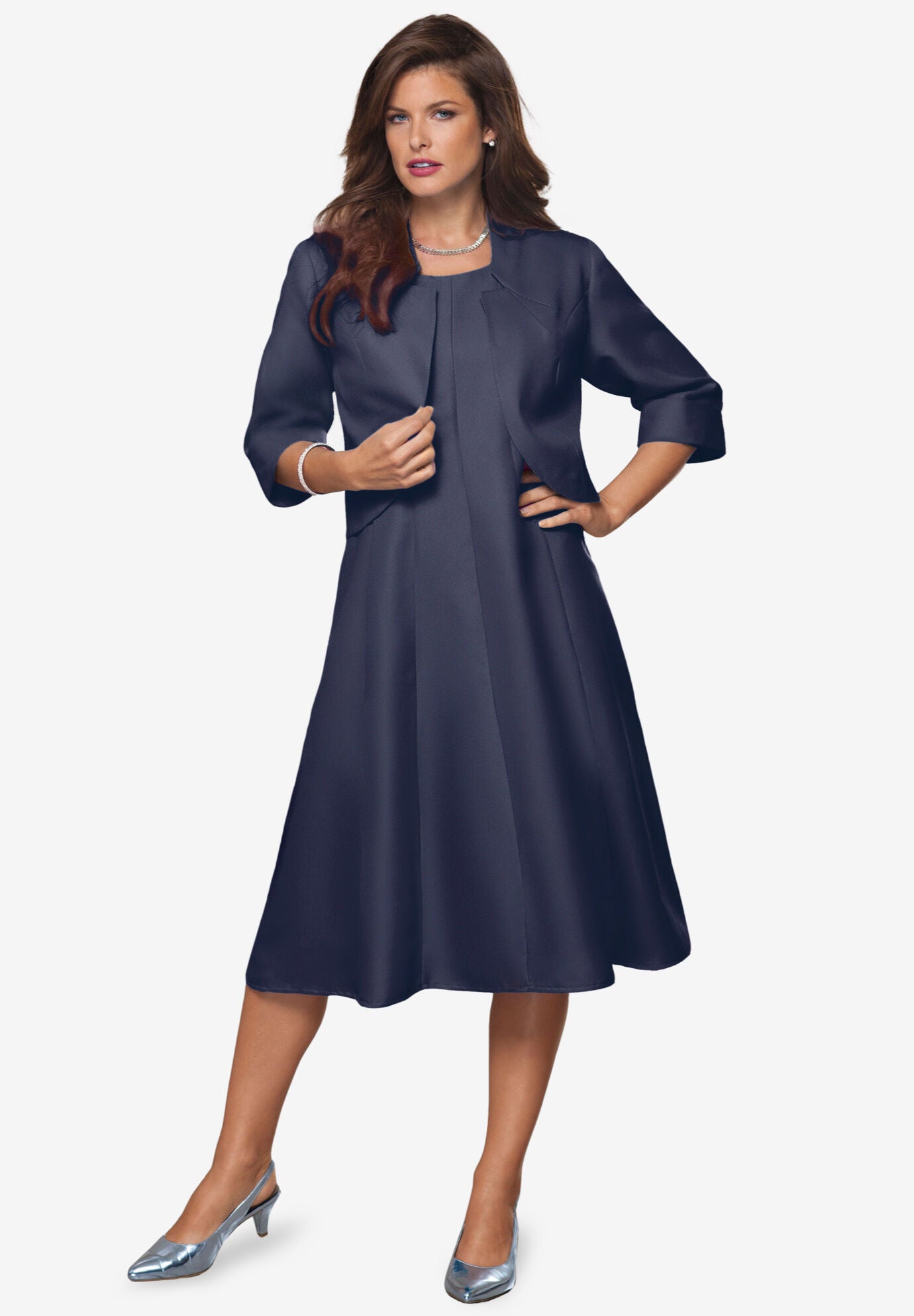 plus size dress and jacket