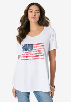 Plus Size White Graphic Tees