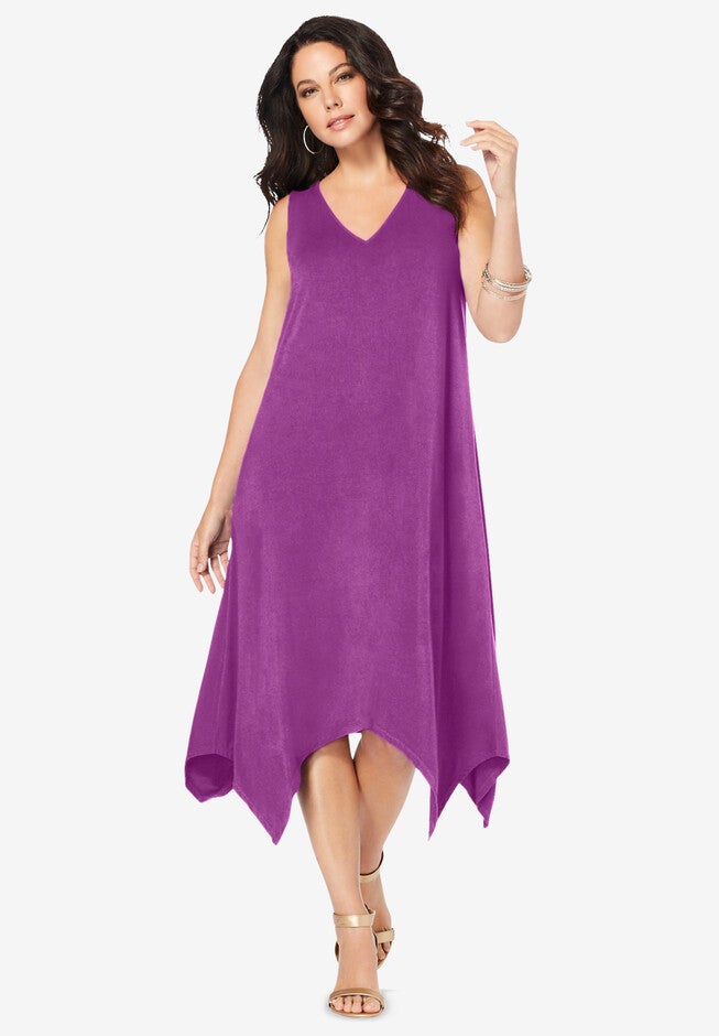 Stylish Sleeveless Swing Dress, Purple Magenta Roaman's