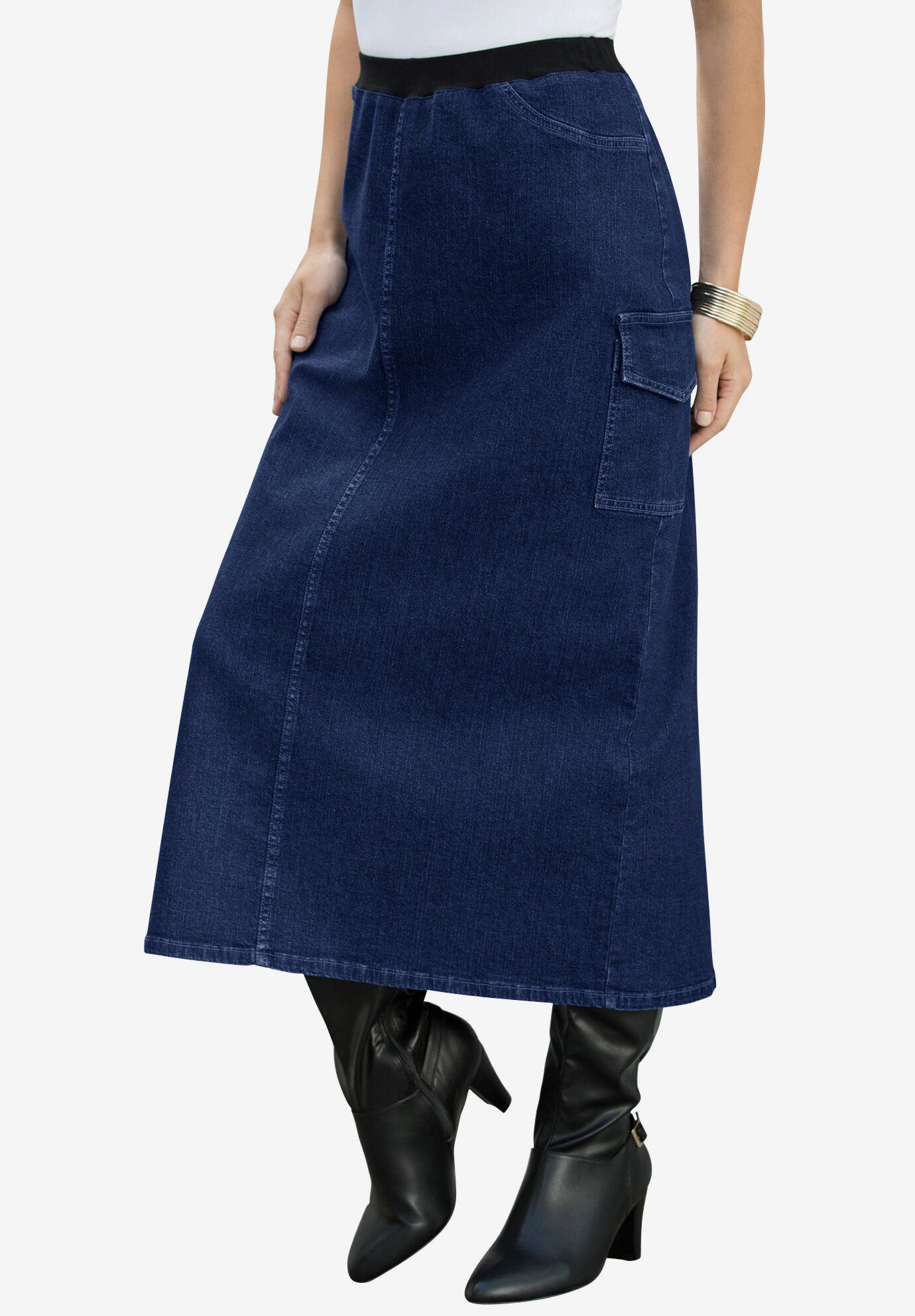 Plus Size Invisible Stretch&reg; All Day Cargo Skirt, , alternate image number 3