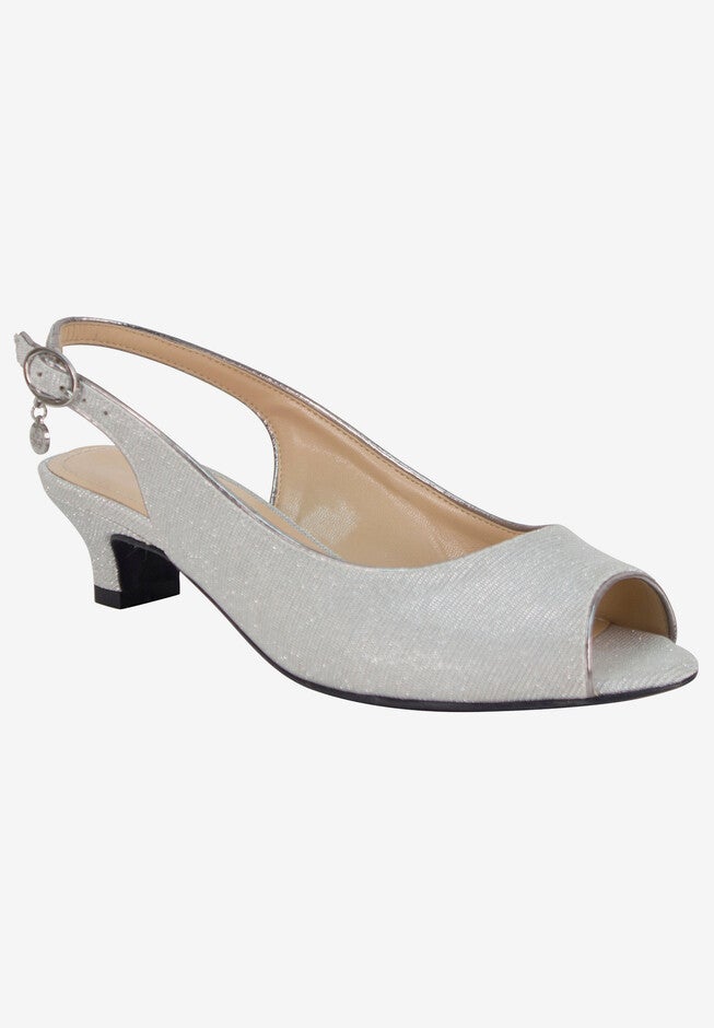 Jenvey Sling by J.Renee®, SILVER GLITTER, hi-res image number 0