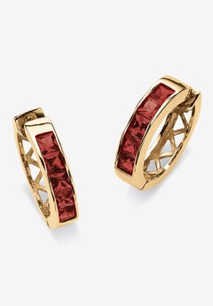 Birthstone Gold-Plated Huggie Earrings