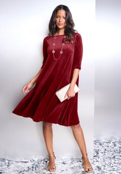 Velour Swing Drape Dress