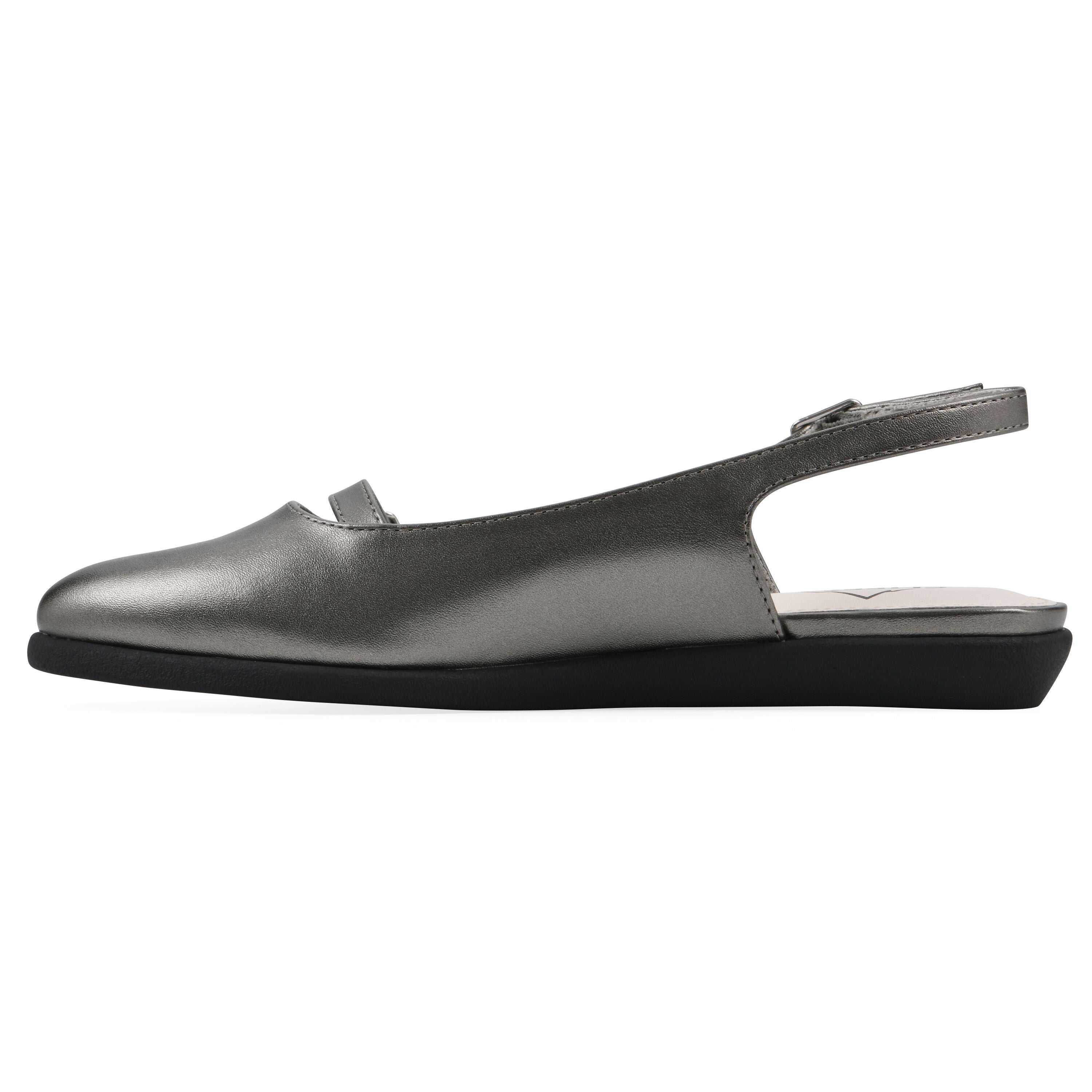 Miloni Slingback Flat, PEWTER METALLIC, alternate image number 3