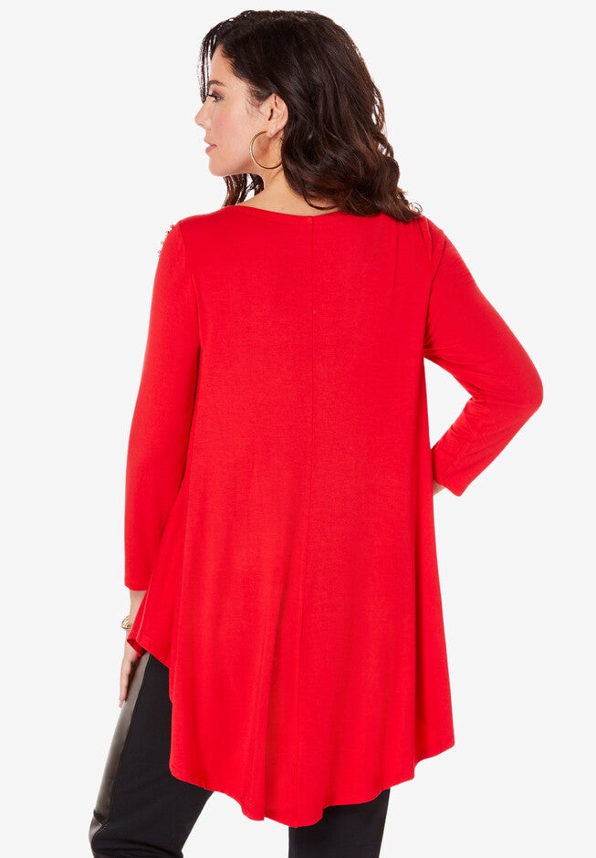 Boatneck Swing Ultra Drape Tunic, , on-hover image number null