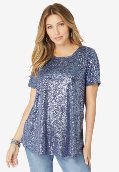 Plus Size Sequin Swing Tee