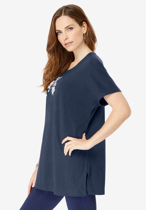 Embellished Tunic with Side Slits, , alternate image number null