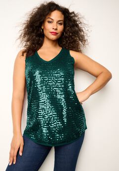 Sequin-Embellished Tank Top