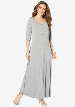 Button Front Maxi Dress