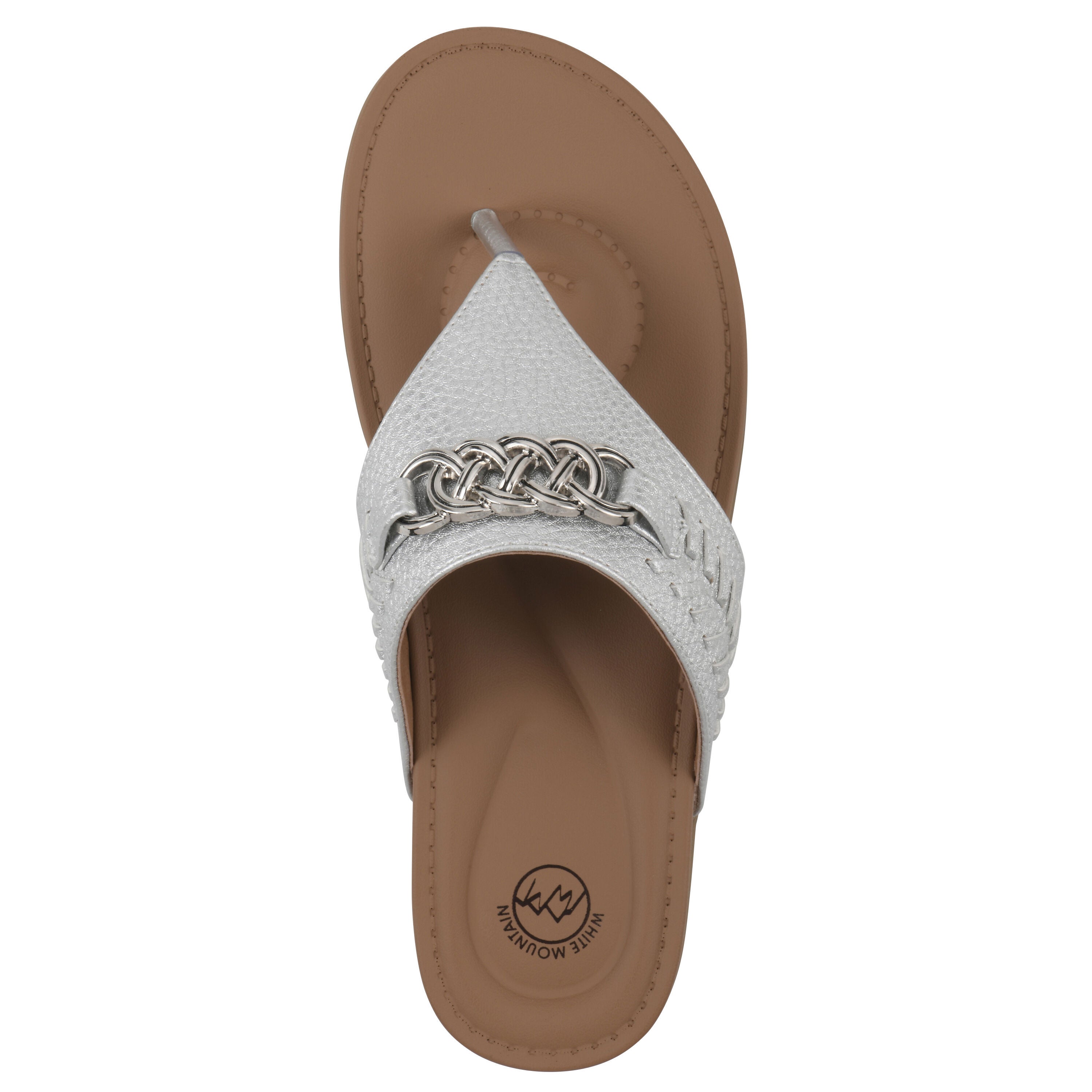 Aladdin Thong Sandal, SILVER SMOOTH, alternate image number 4