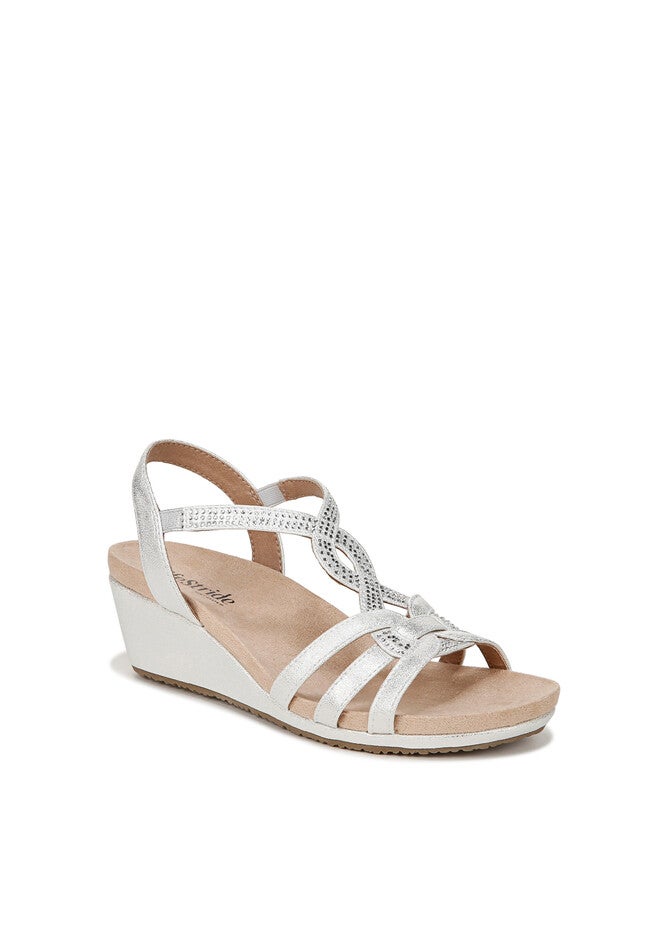 Monaco Sandal, SILVER FAUX LEATHER, hi-res image number null