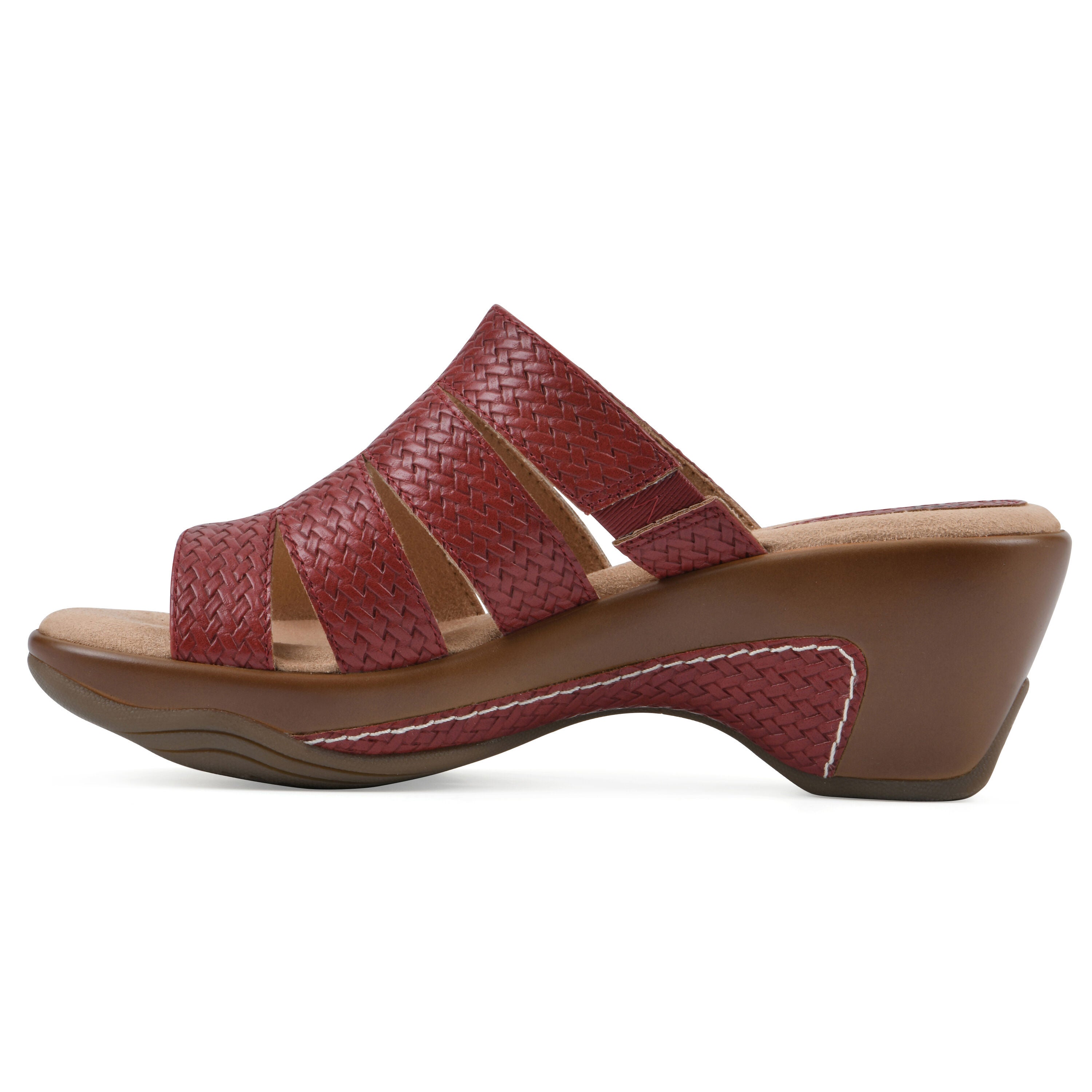 Valora Slip-On Clog Sandal, RED WOVEN, alternate image number 3