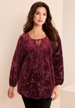 Velvet Burnout Keyhole Tee