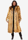 Full Length Faux-Fur Coat with Hood, FOX, hi-res image number null