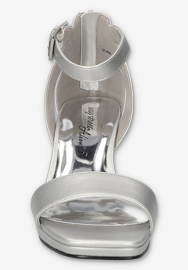 Ro Square Toe Heeled Sandal, SILVER, on-hover image number null