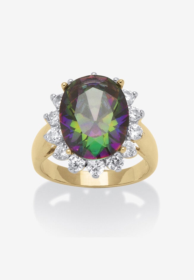 Gold-Plated Cubic Zirconia Cocktail Ring, GOLD, hi-res image number null