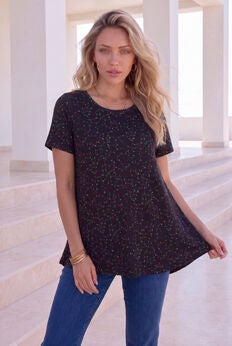 Plus Size Ultimate Cotton Crewneck Short Sleeve Swing Tee