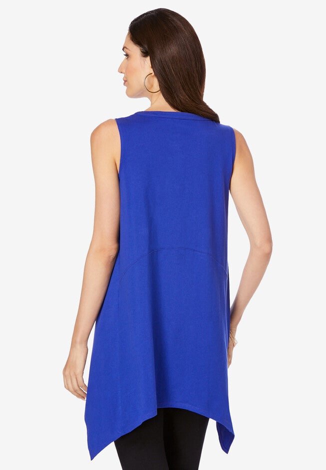 Sleeveless Henley Ultimate Tunic, , on-hover image number null