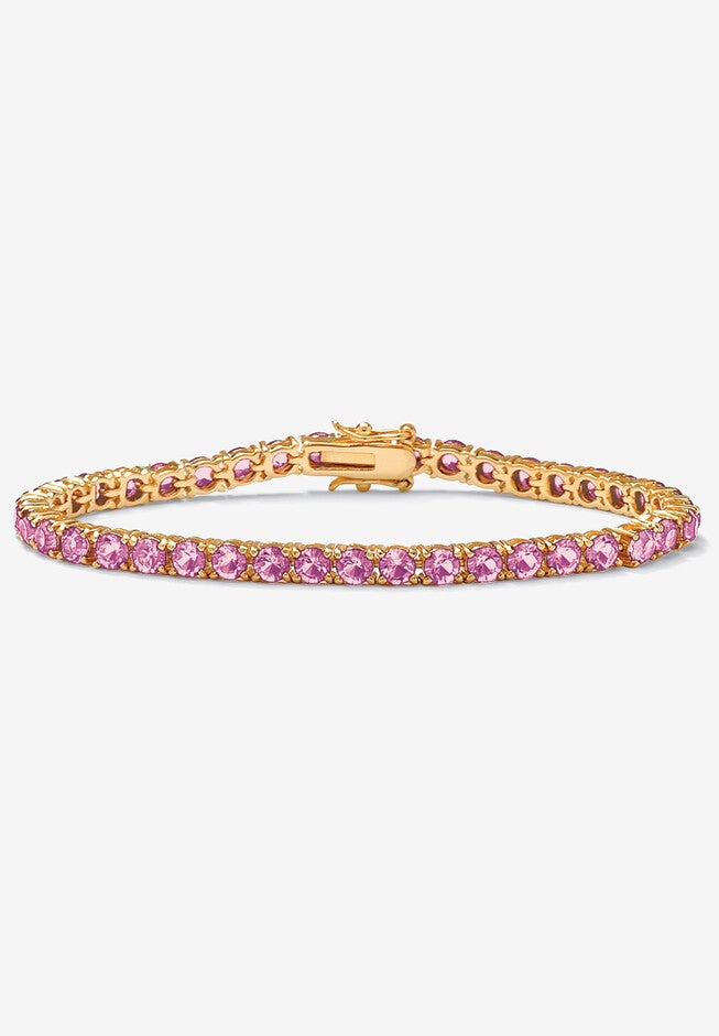 Birthstone Tennis Bracelet In Gold-Plated, JUNE, hi-res image number 0